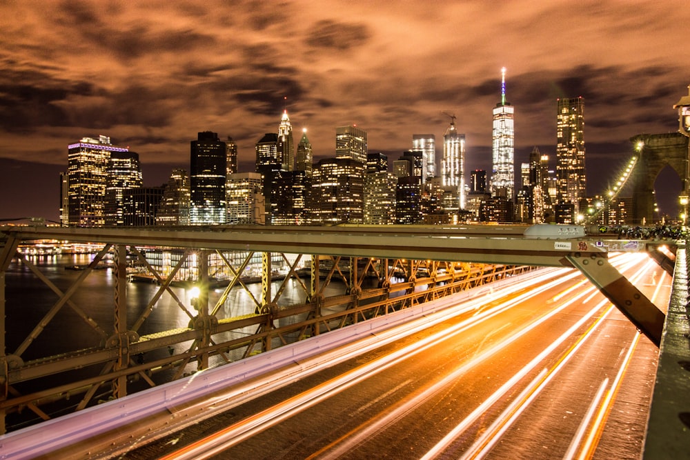 timelapse photography of street