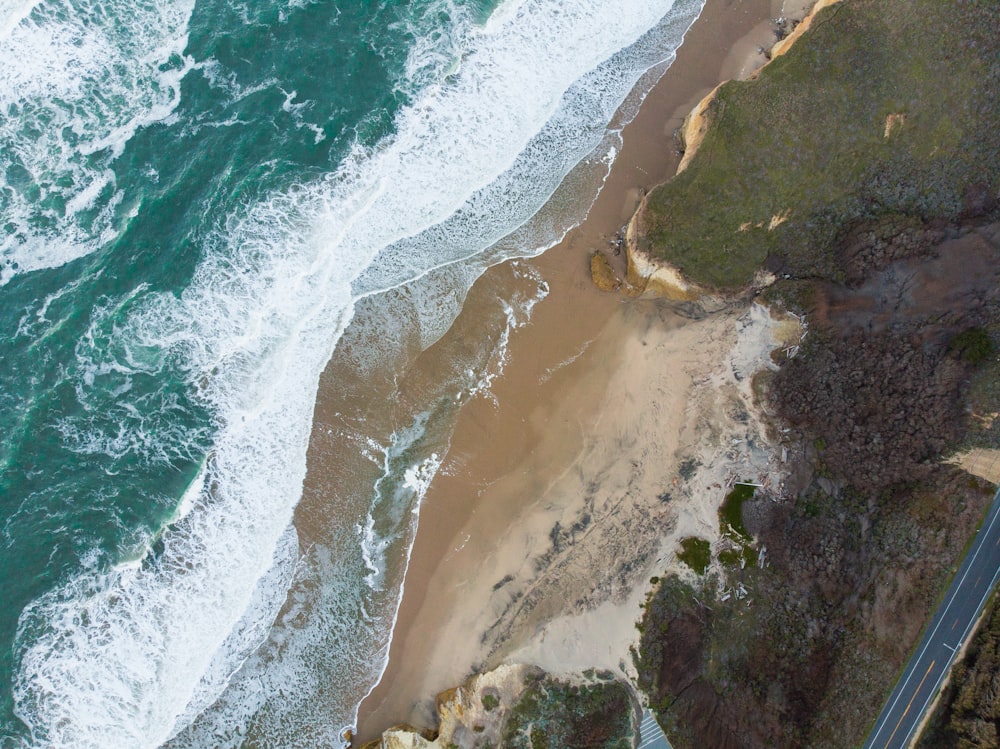 aerial seashore beach