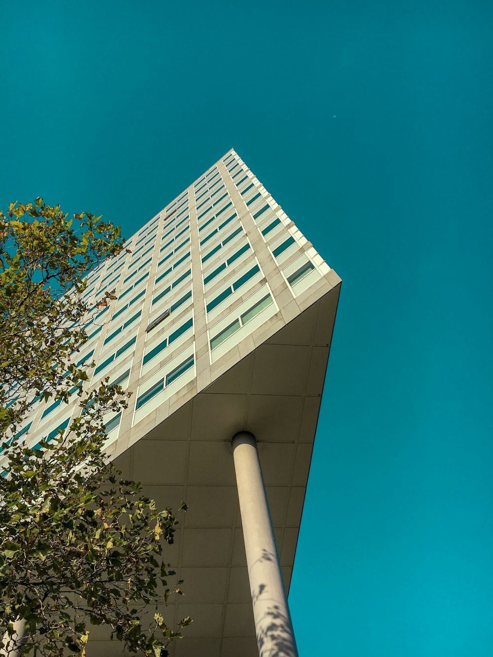 low-angle photography of white concrete building during daytime