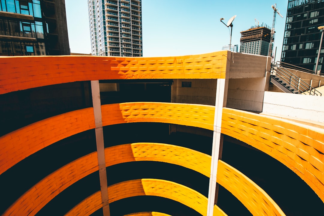 top-view photography of spiral building