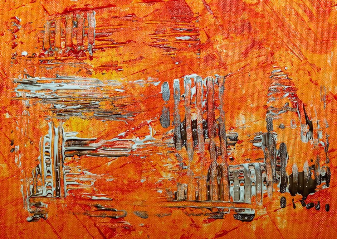 orange and brown abstract painting
