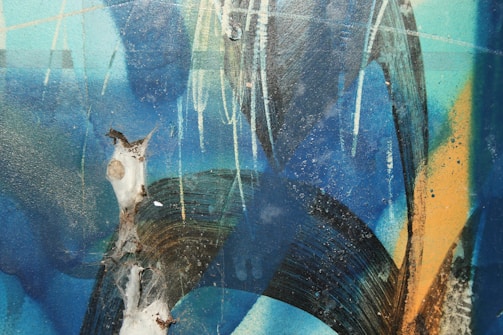 Modern abstract wall art featuring mixed media textures and rich tones.