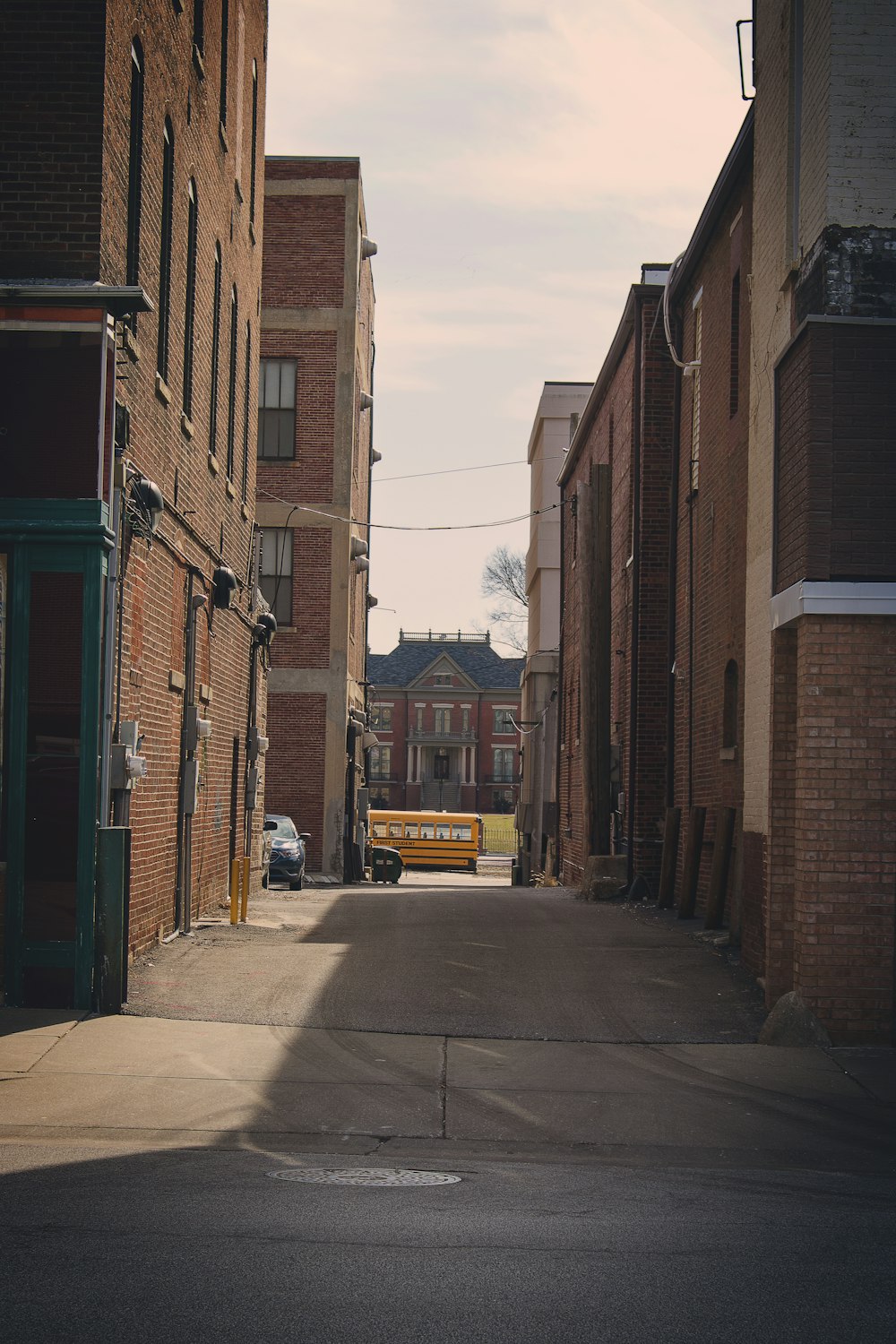 empty alley between buildings