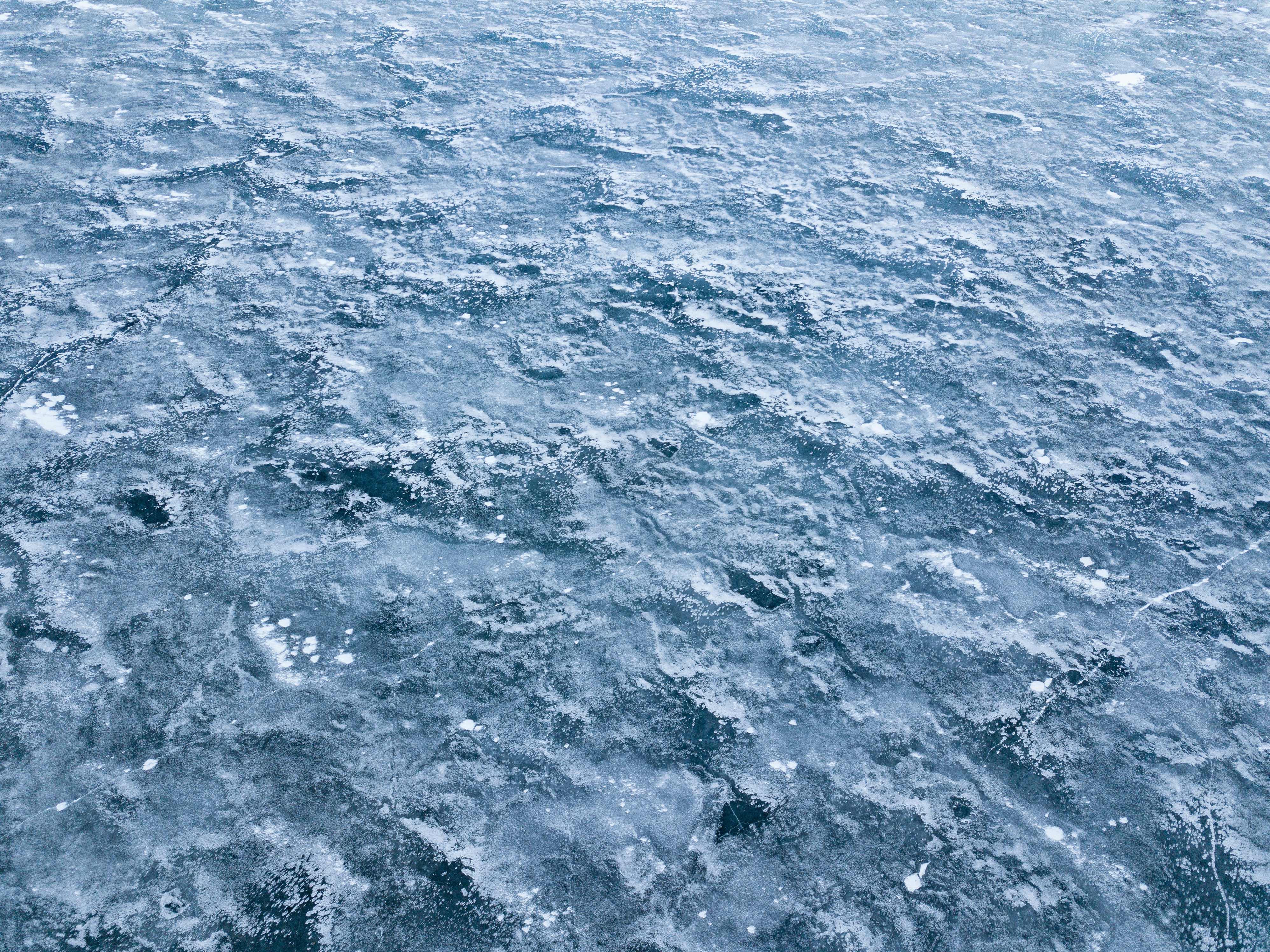 view of frozen body of water