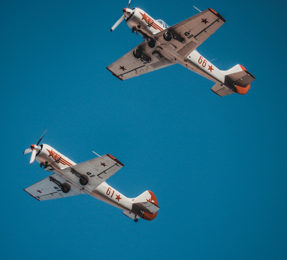 Dos aviones de combate en vuelo