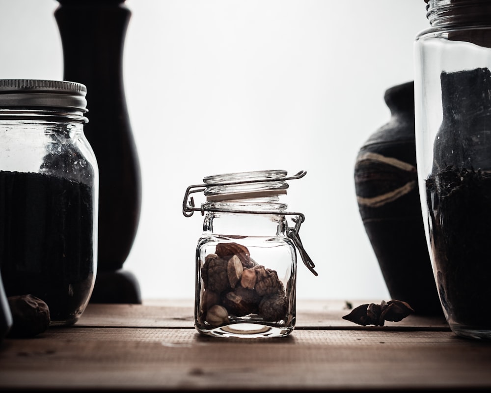 opened glass jar