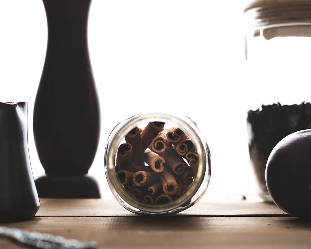 cinnamon inside glass jar