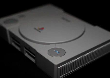 grey Sony PS1 console