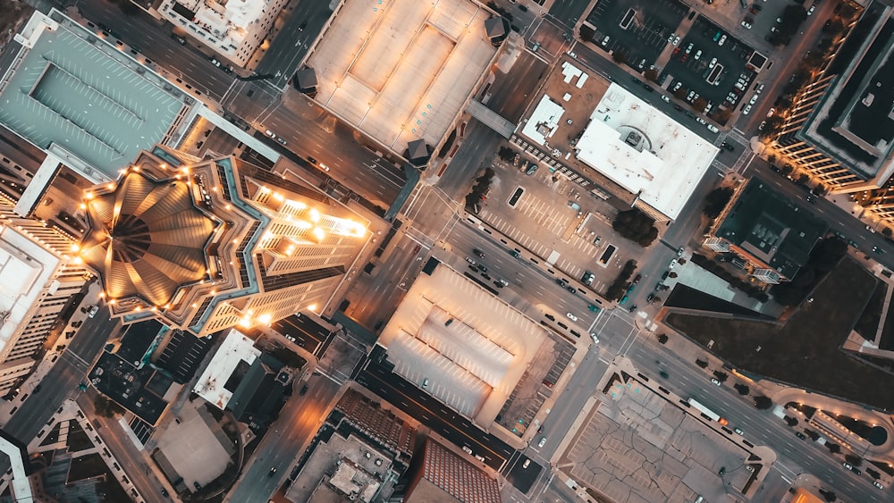 aerial view of buildings