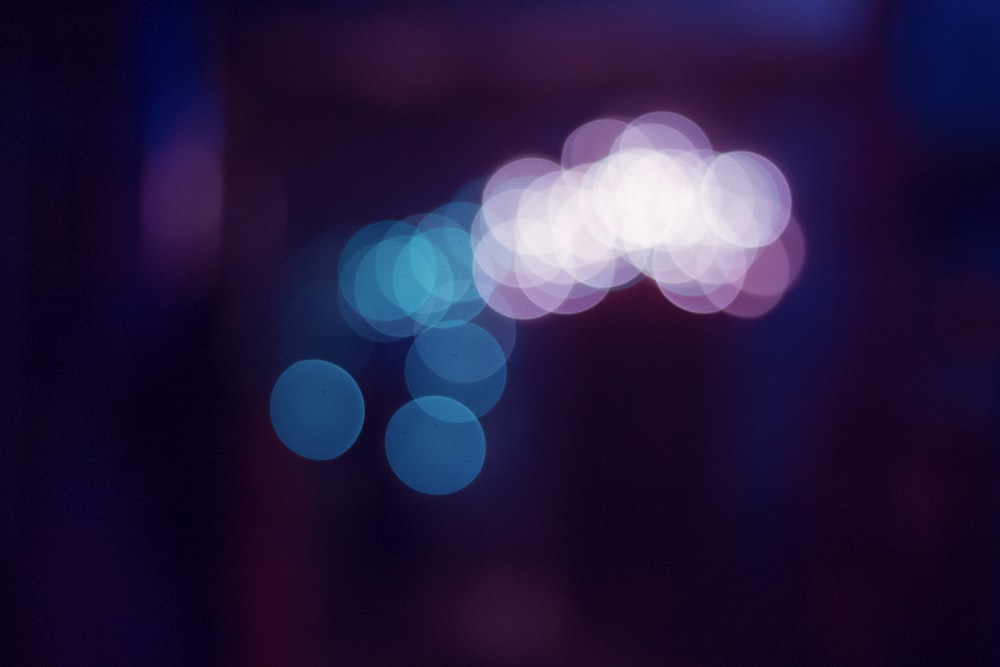 blue and white bokeh lights