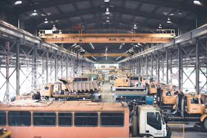 Industrial equipment and tools displayed in a warehouse setting.