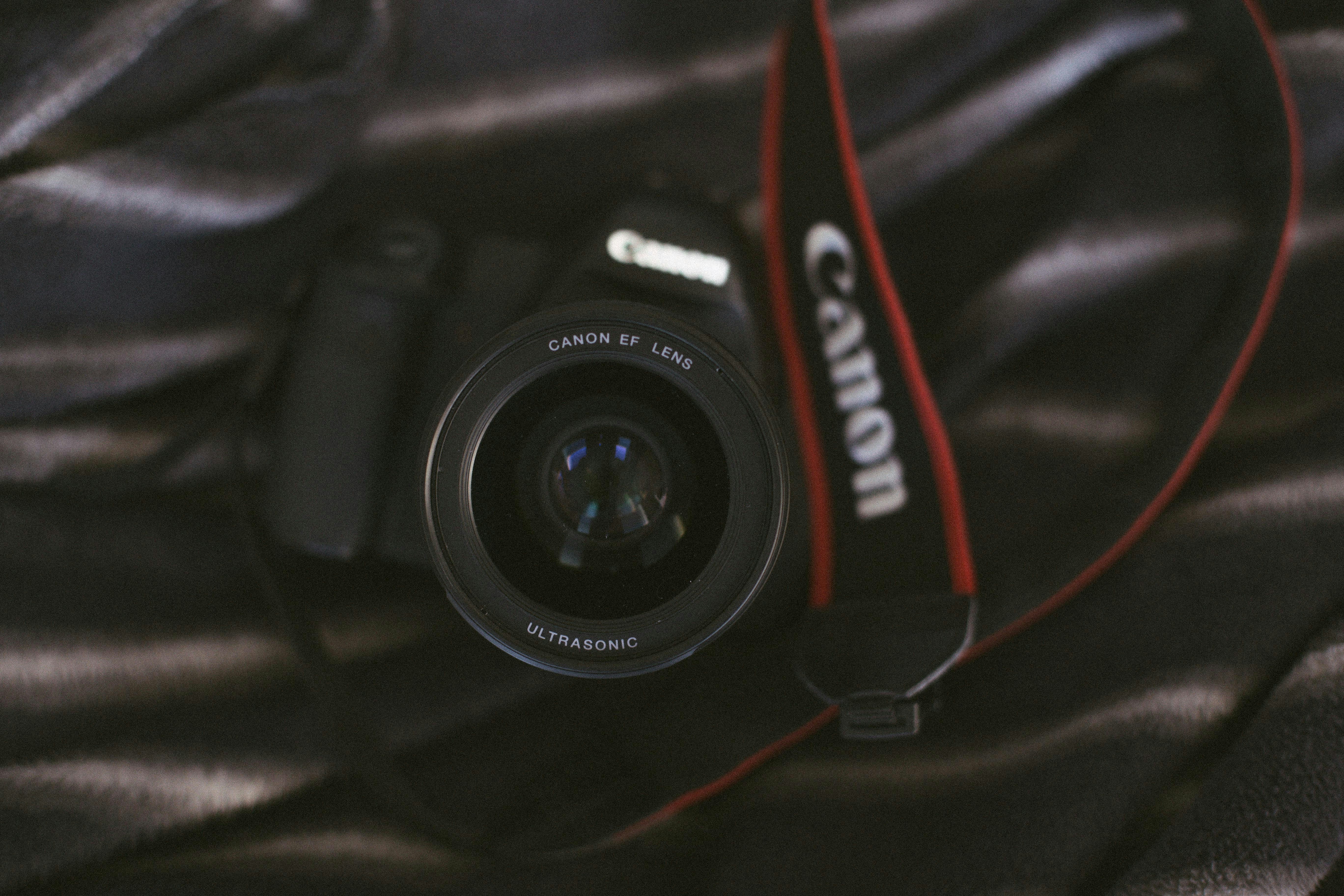 black Canon EOS camera