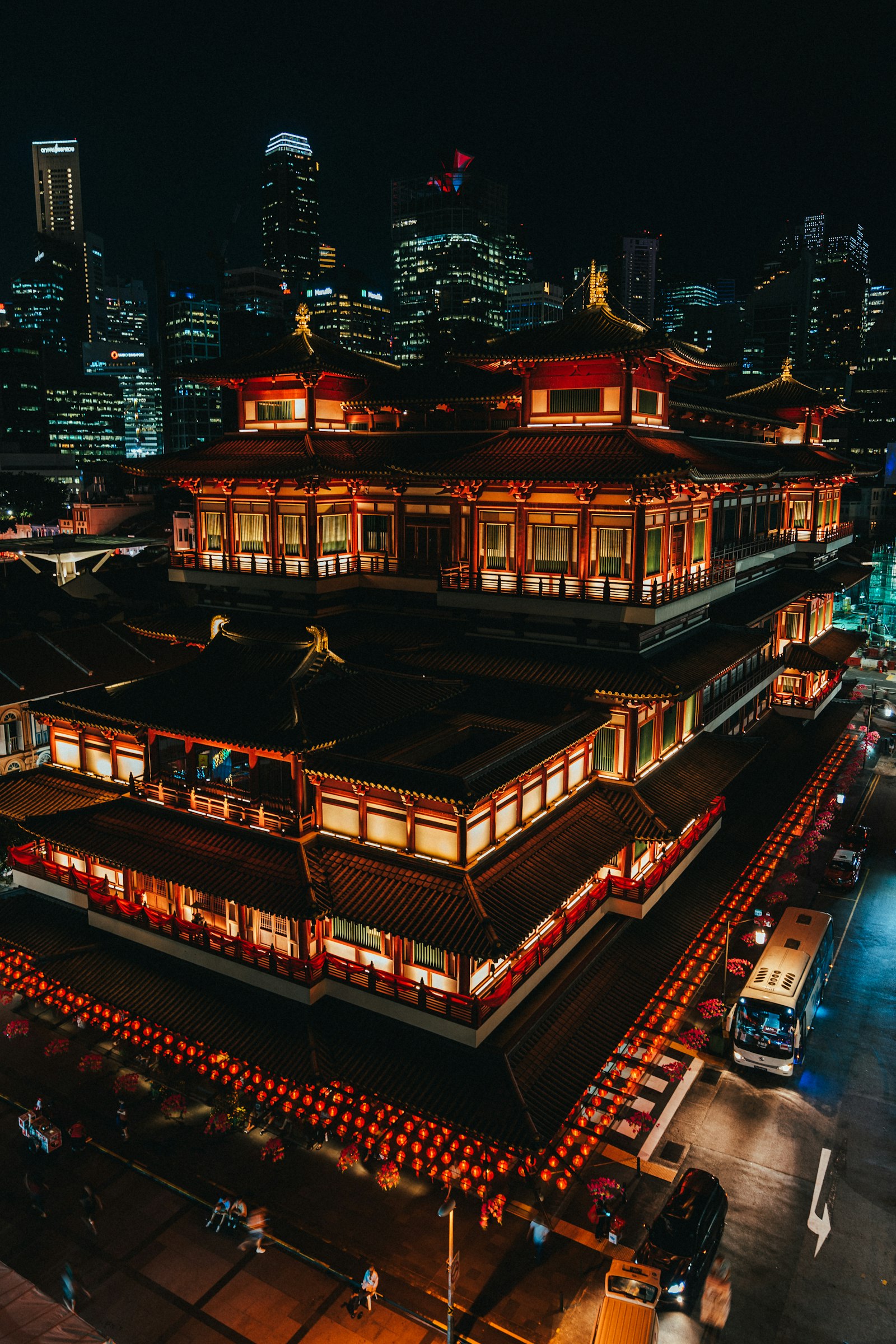 Sony a7 III + Sony FE 24-70mm F2.8 GM sample photo. Red lighted temple at photography