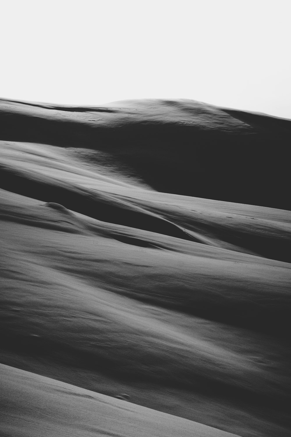 a black and white photo of a desert