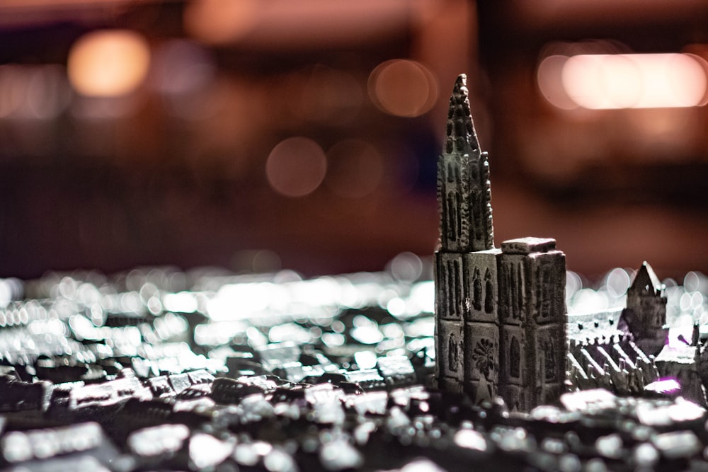 silver-colored cathedral miniature
