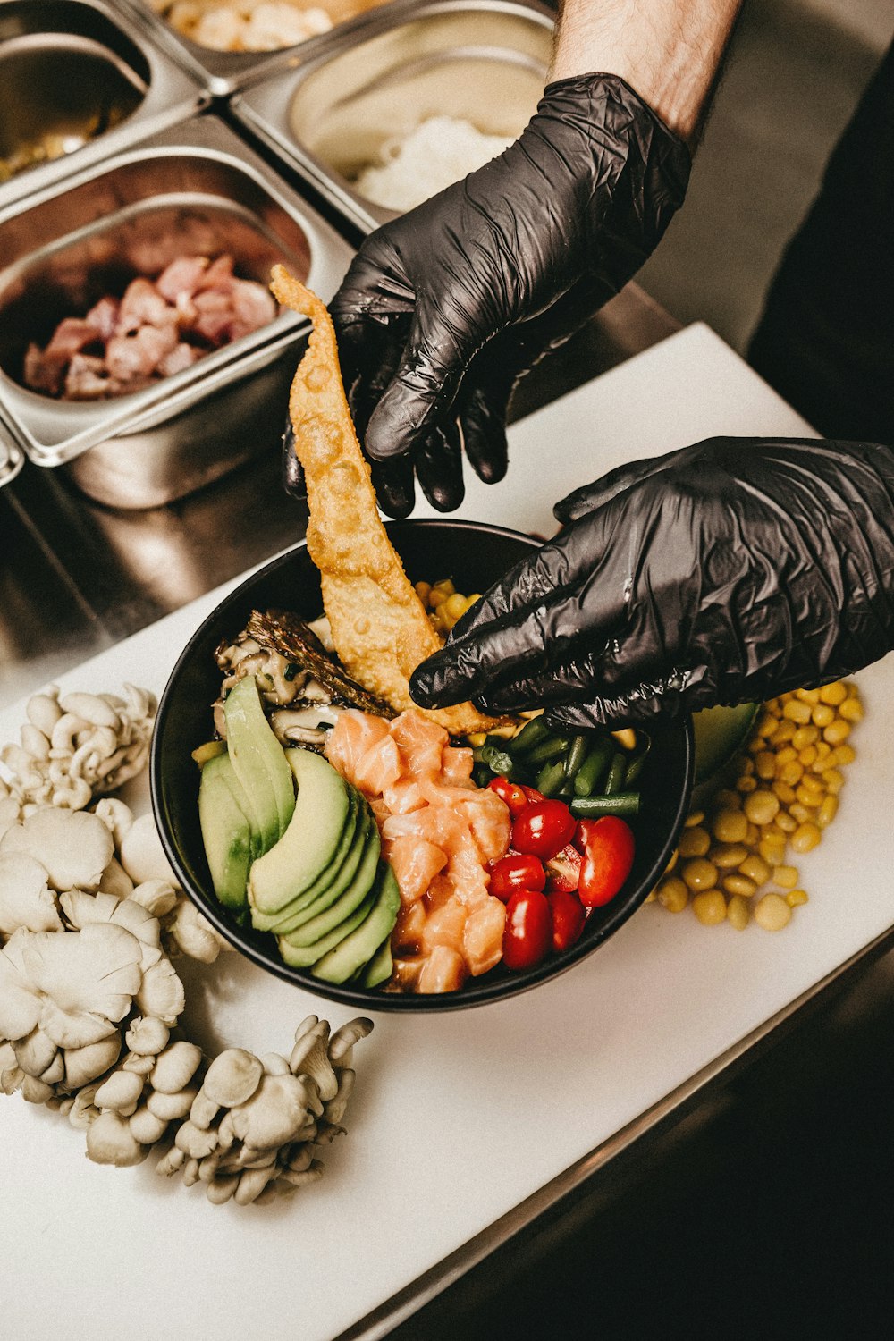 person preparing dish