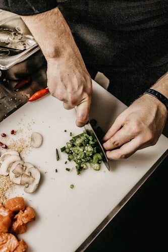 Chef preparing dish