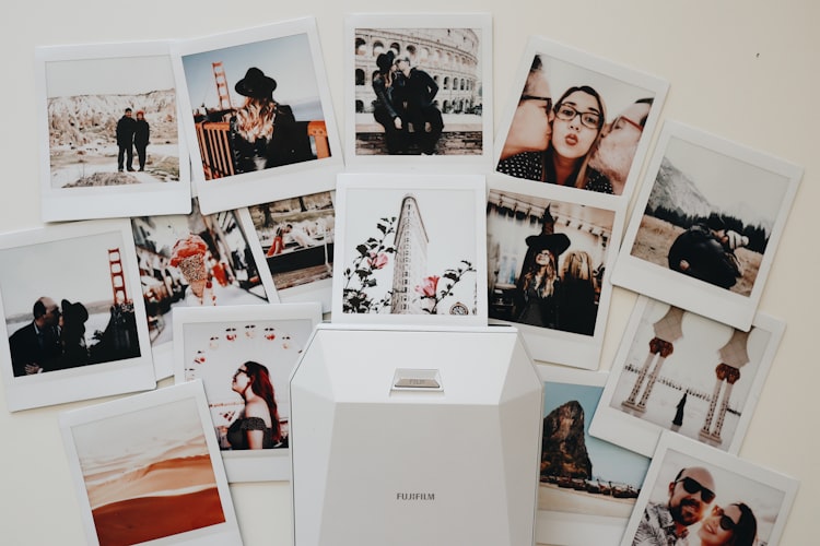 How to create a photo collage - printed photos laid out