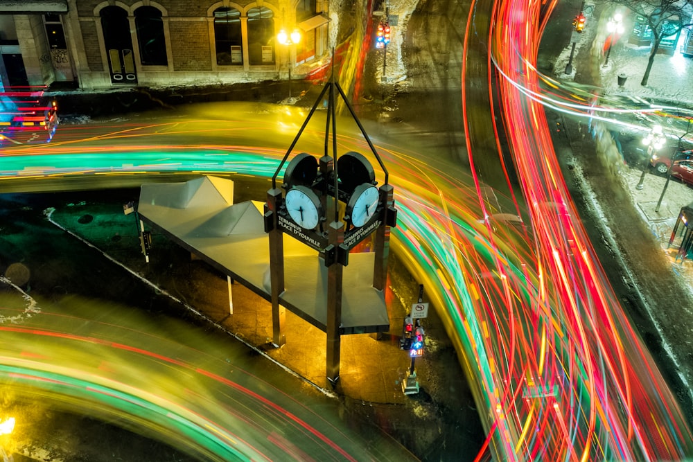 time lapse photo of road during nighttime