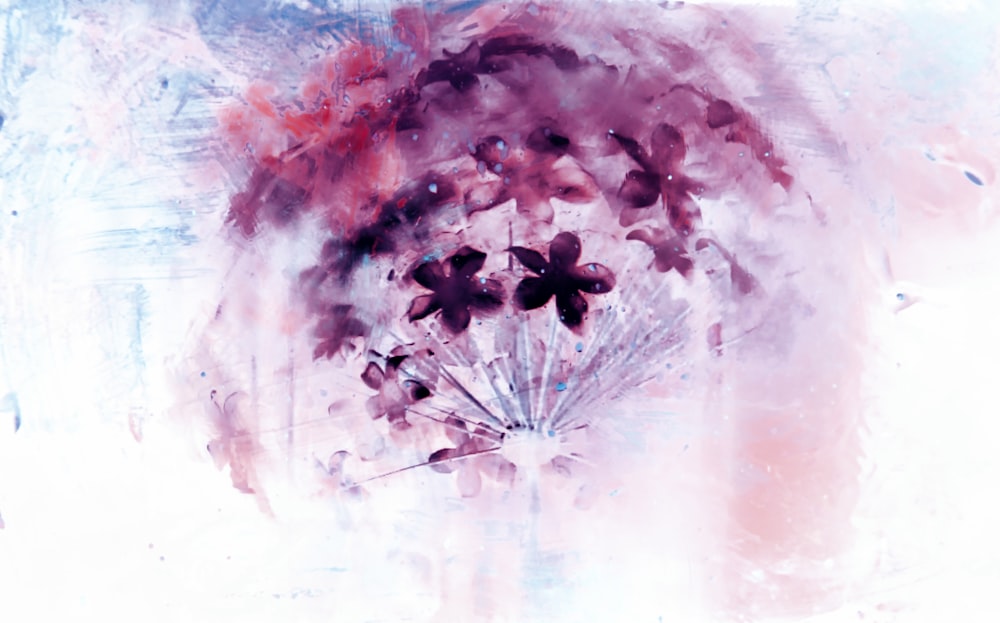 purple petaled flowers painting