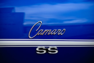 blue Chevrolet Camaro SS