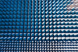 a very large blue object that is in the air