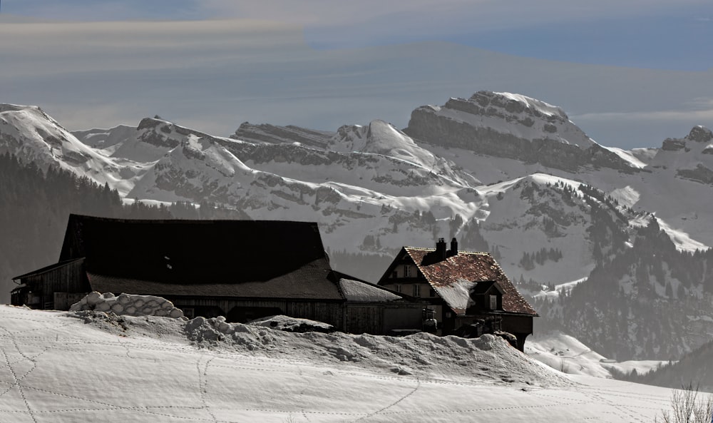 black house on mountain