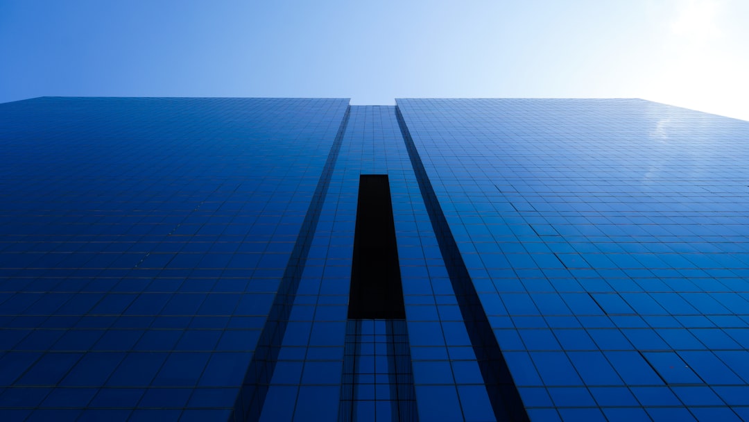 low angle photography of glass building