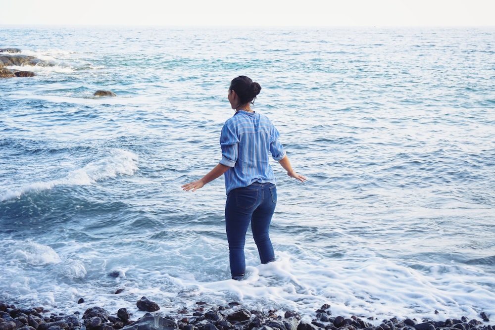 woman on body of water