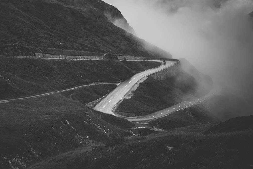 concrete road at the mountains