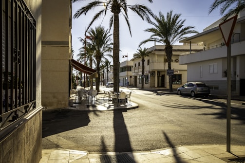 Quiet street café scene in Krabi with warm morning light and minimal crowds