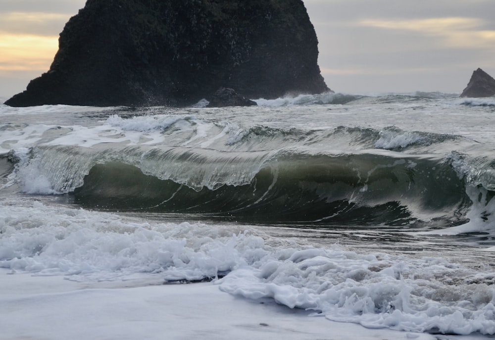 ocean wave during golden hour