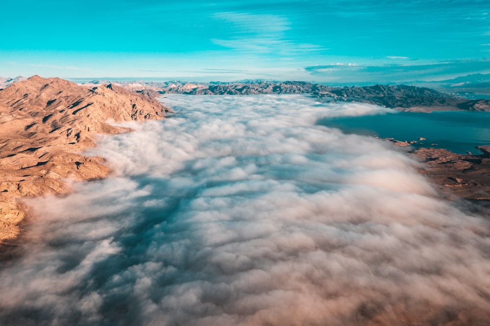 long exposure photography of white clouds