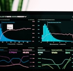 graphs of performance analytics on a laptop screen