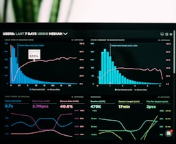 data analytics performance graphs screen