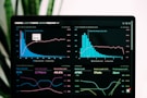 graphs of performance analytics on a laptop screen