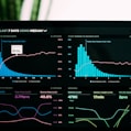 graphs of performance analytics on a laptop screen