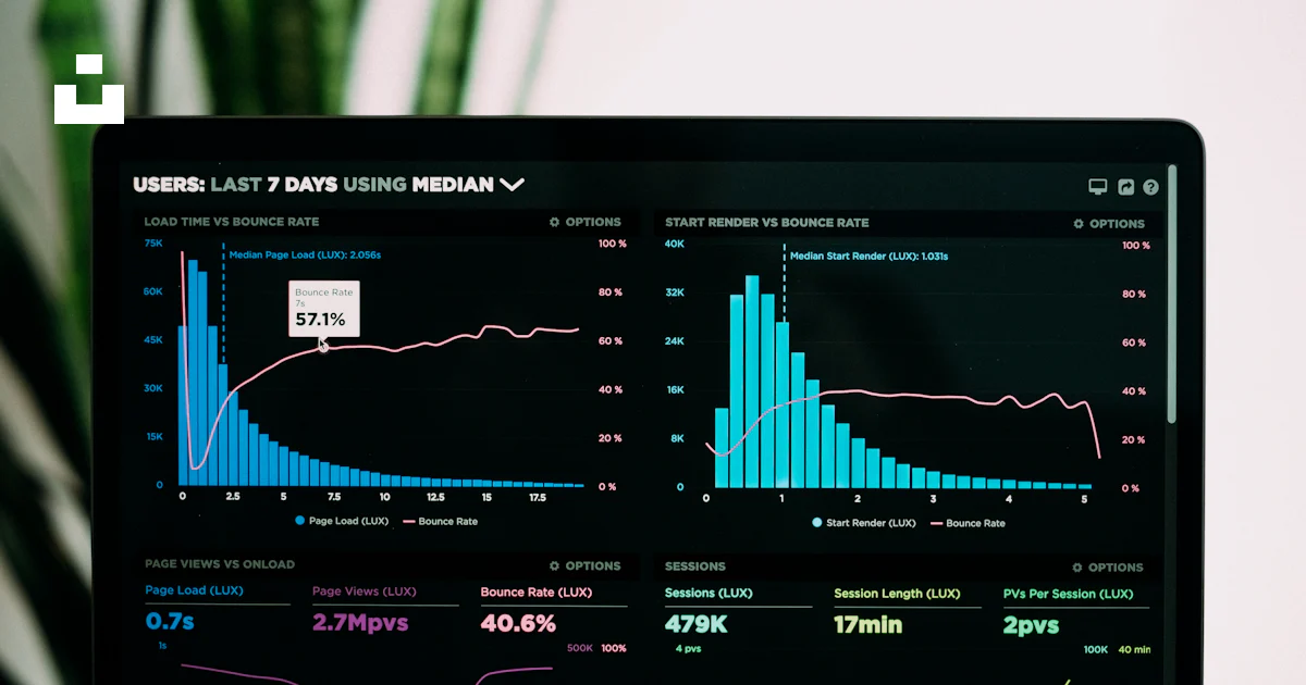 Social media analytics and performance growth illustration