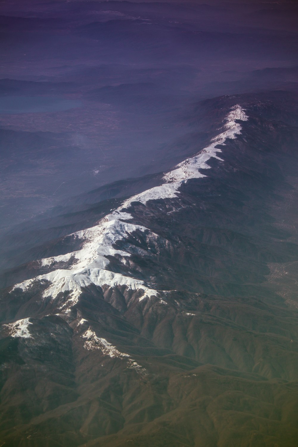 Photographie aérienne de montagne