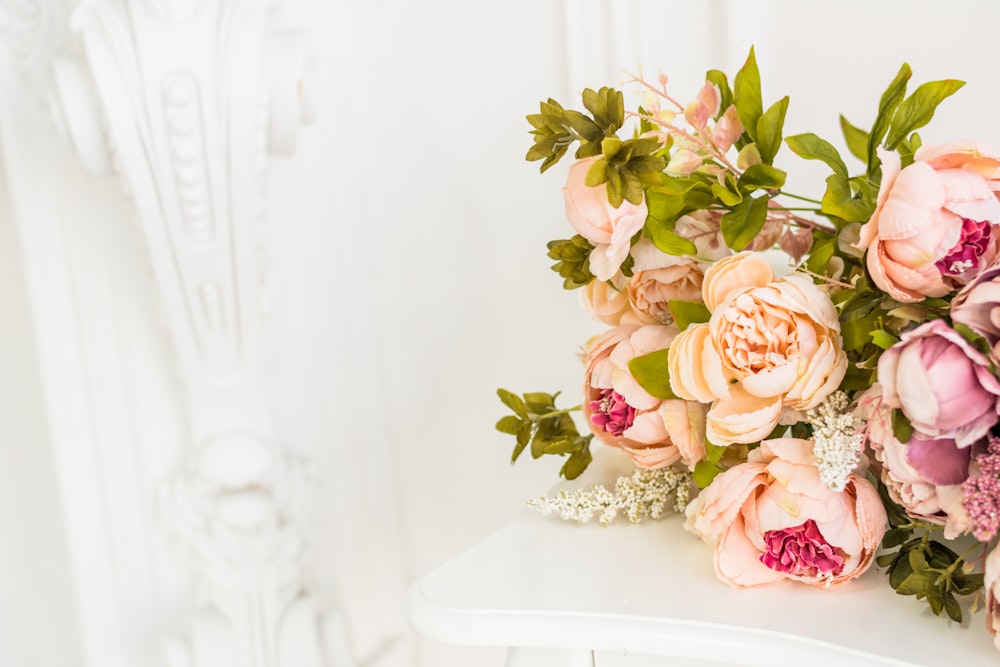 bouquet of beige rose flowers