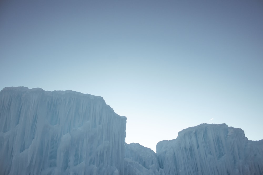 low angle photo of mountains