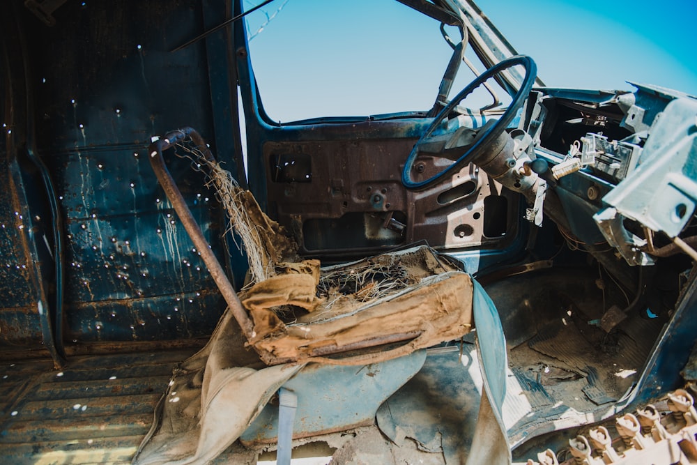 wrecked vehicle interior