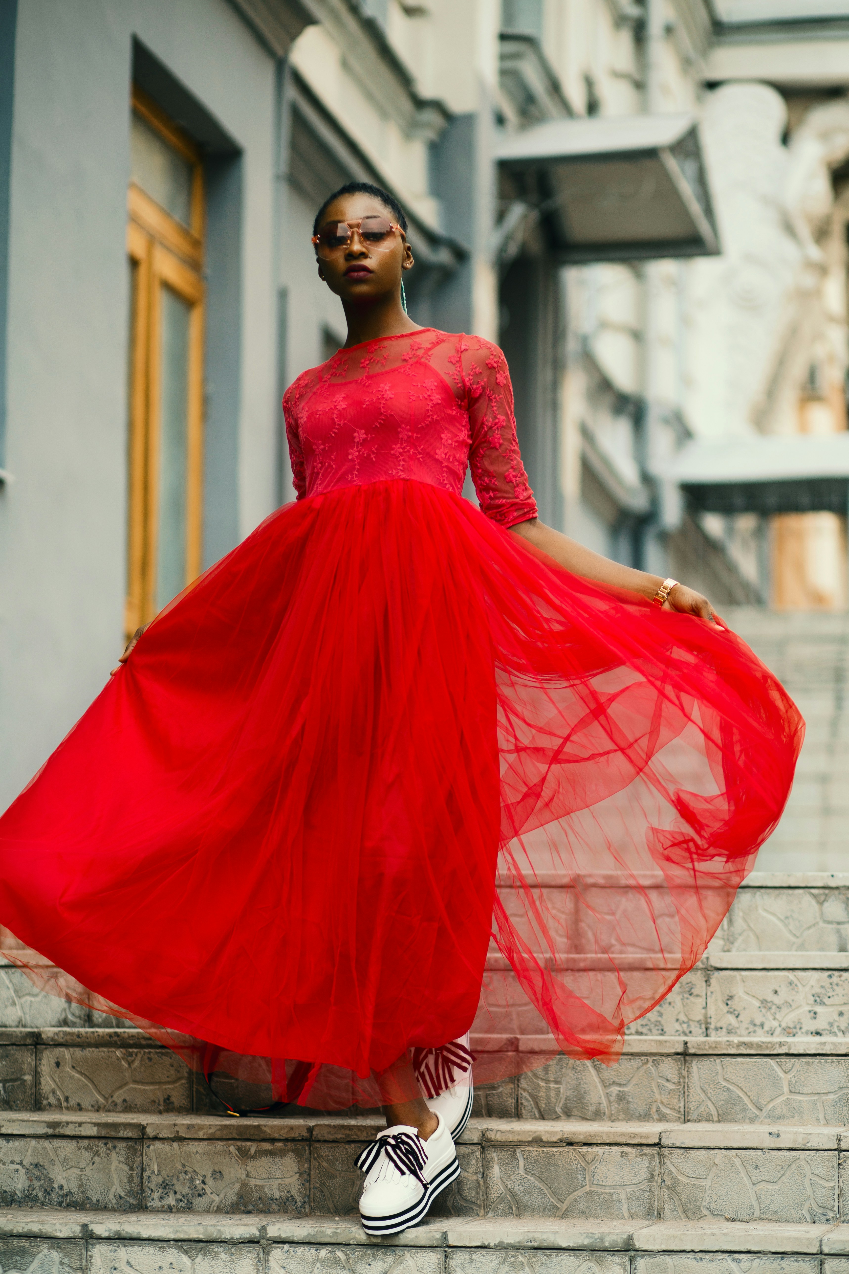 Canon EF 85mm F1.8 USM sample photo. Woman wearing red dress photography