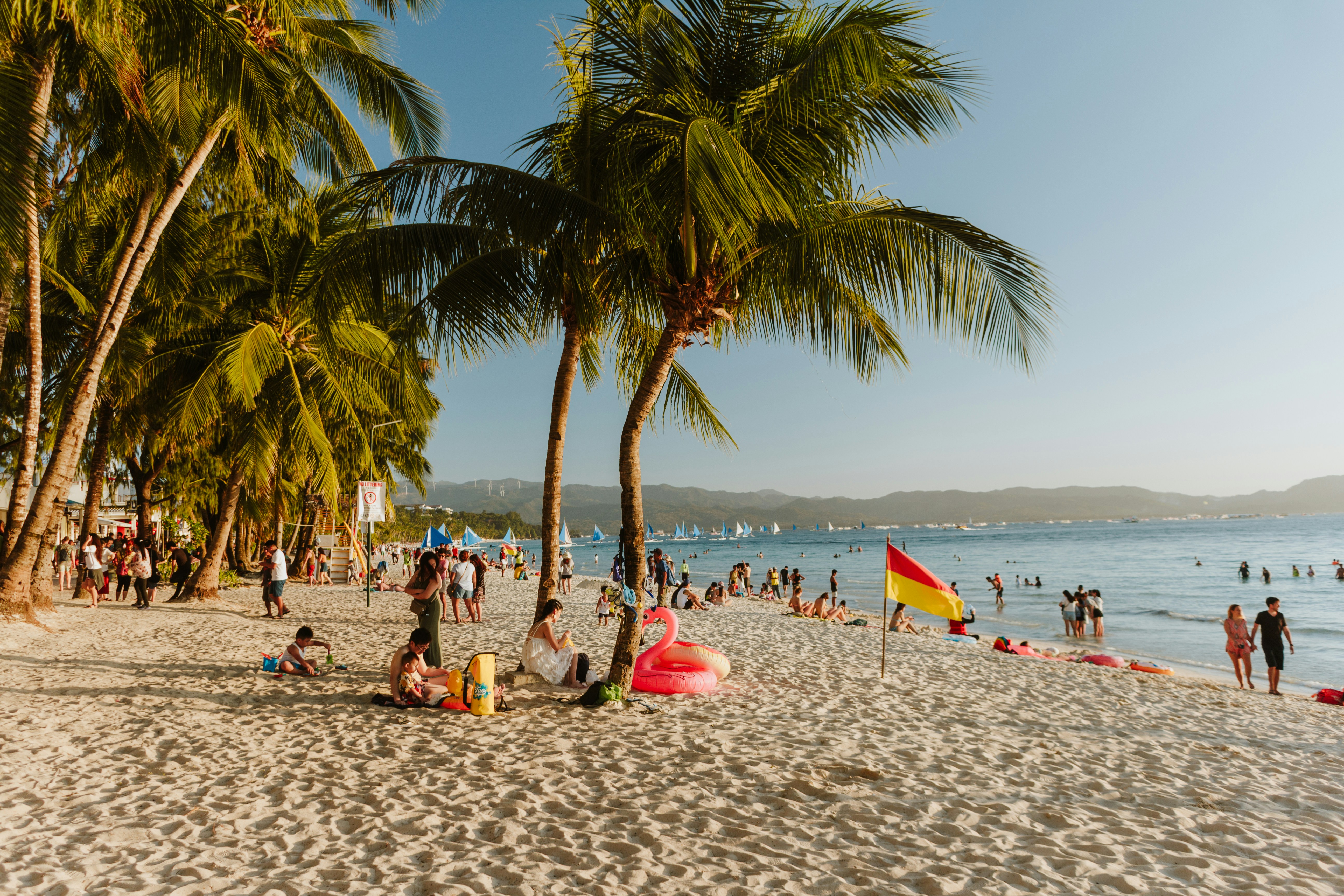 Tourists in Boracay Beach