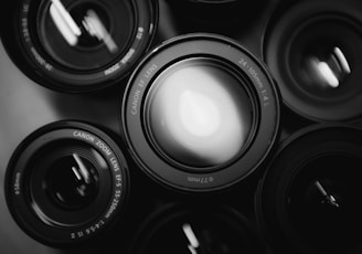 six black zoom lenses