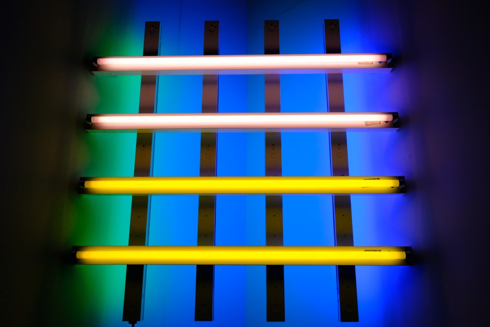 multicolored fluorescent lamps