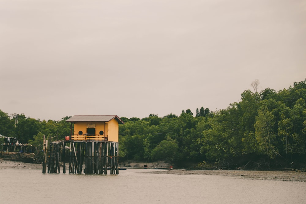 yellow house near trees during daytime