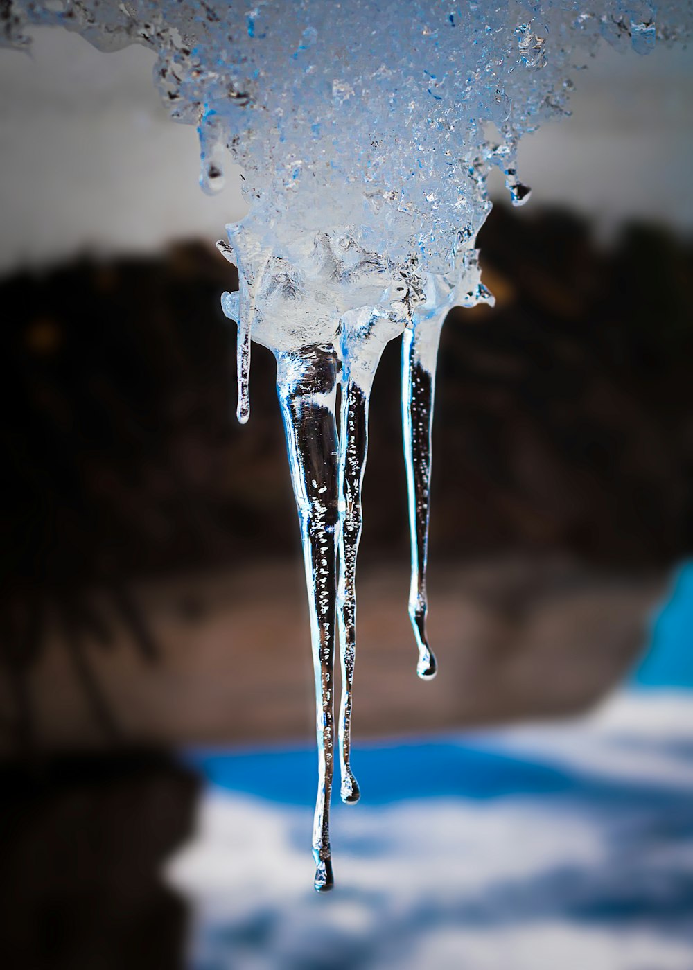 凍った水のクローズアップ写真