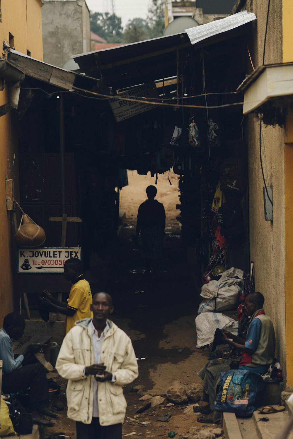 man wearing white jacket