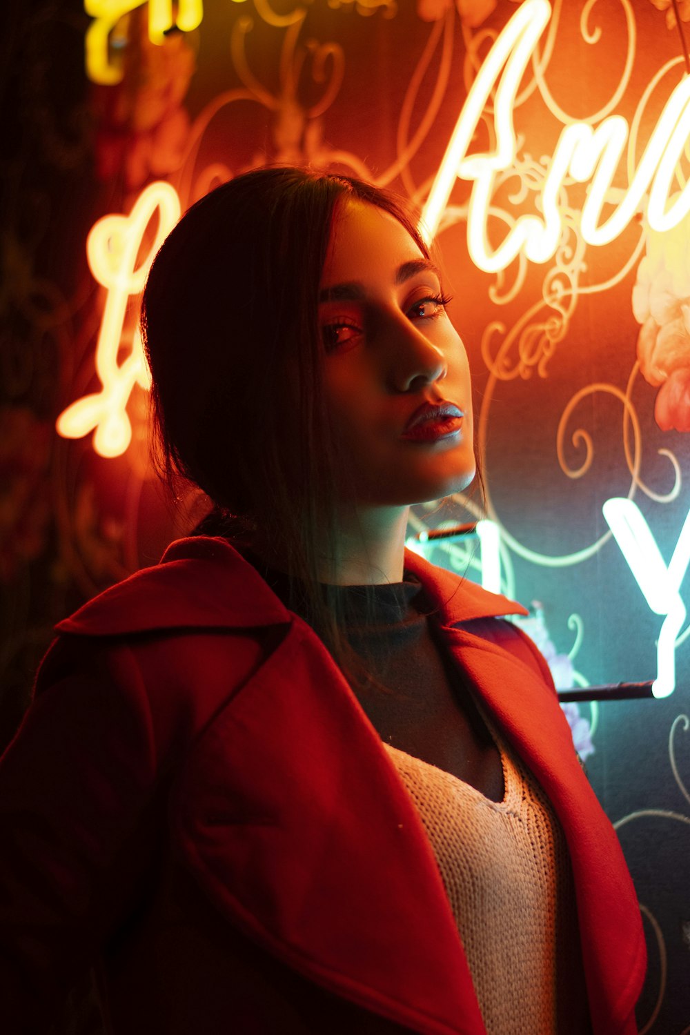 woman in red blazer